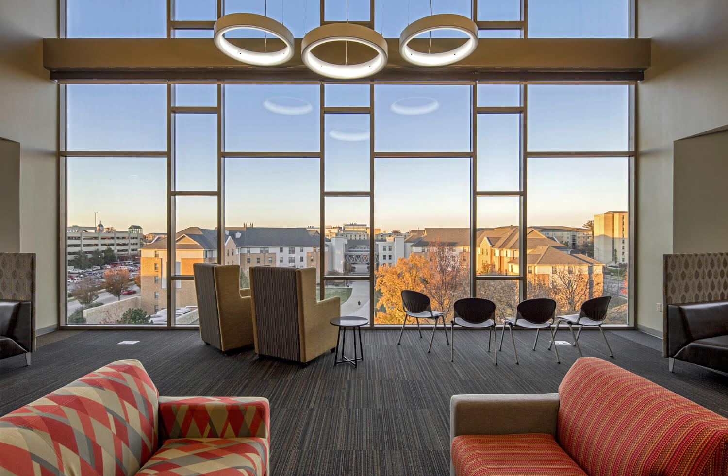 Lounge in Gateway Hall residence hall at Missouri State University