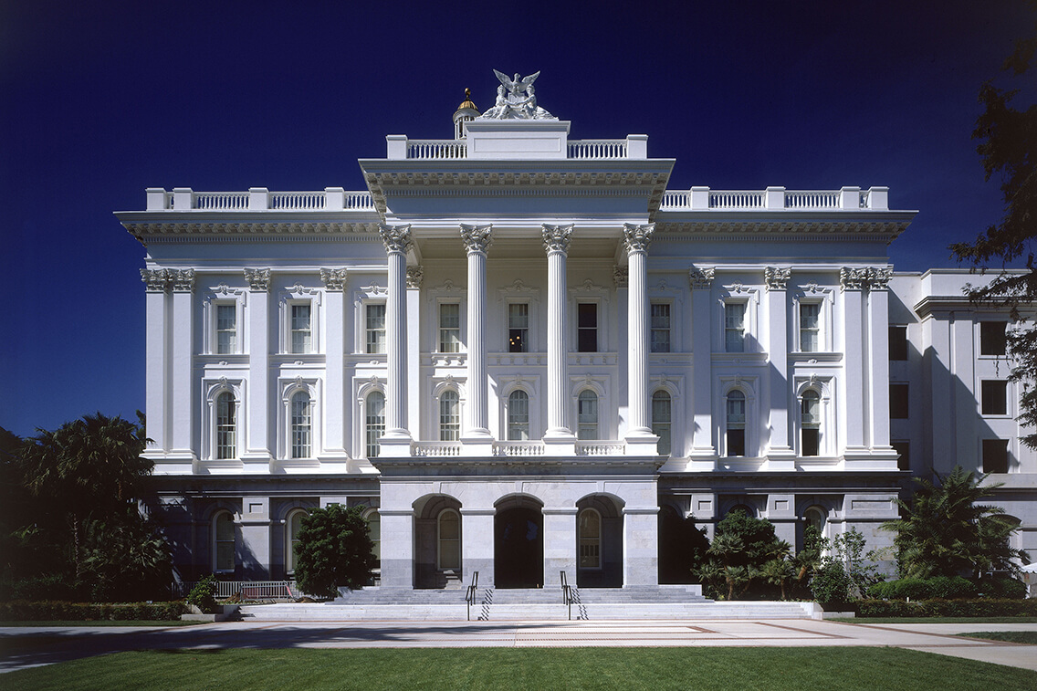 california state capitol south portico repairs after completion