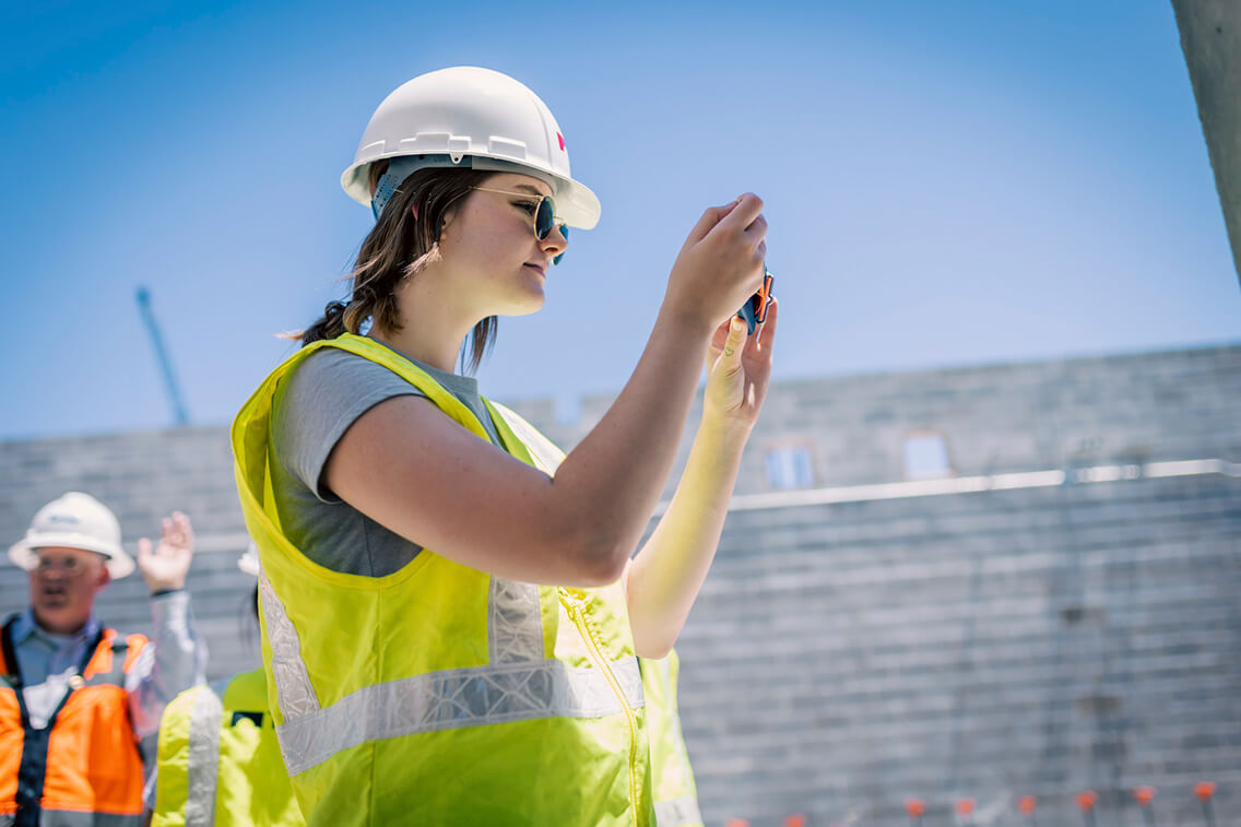 treanor intern at a construction site