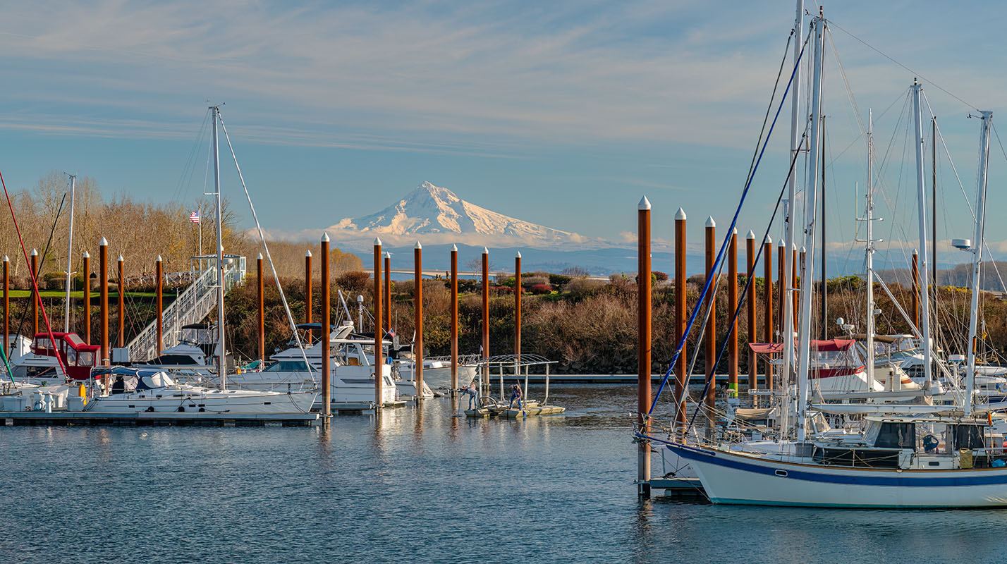 vancouver washington waterfront with sailboats