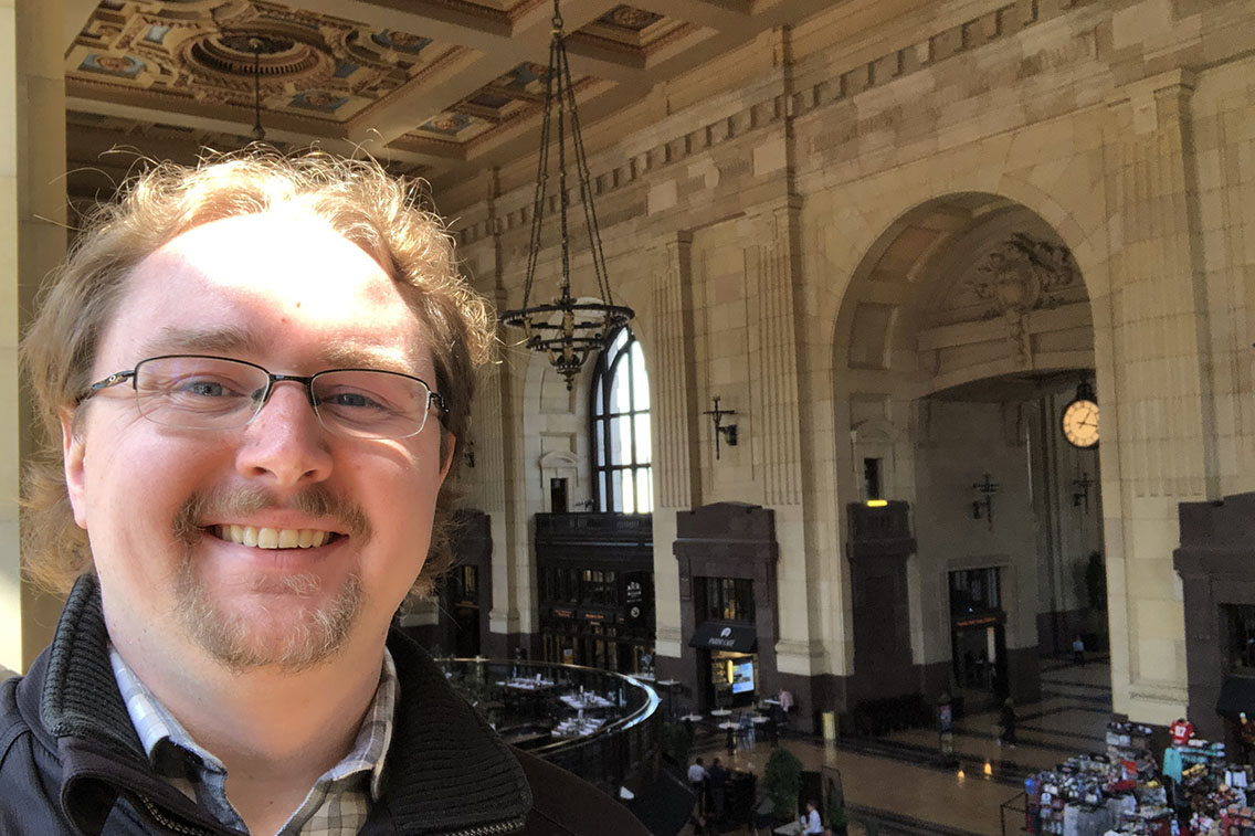 Selfie of James Bibens at Union Station in Kansas City, Missouri.