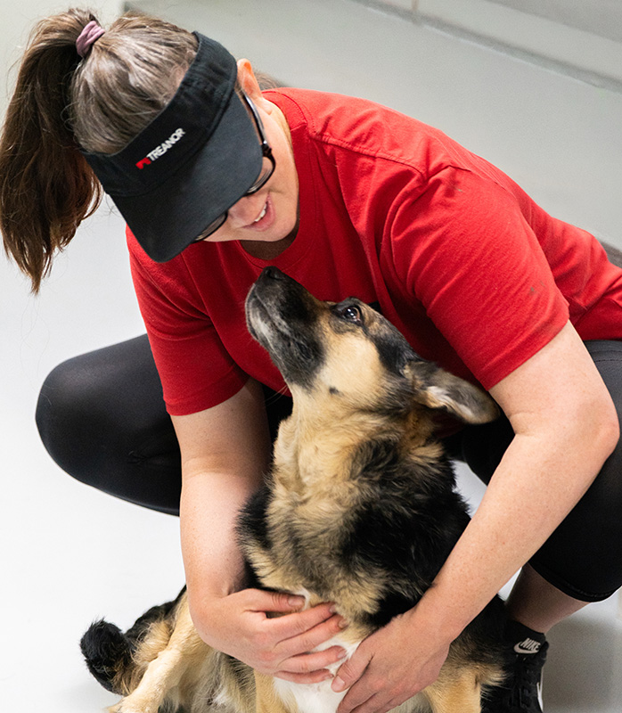 Treanor architect volunteers at a local humane society in Topeka, Kansas.