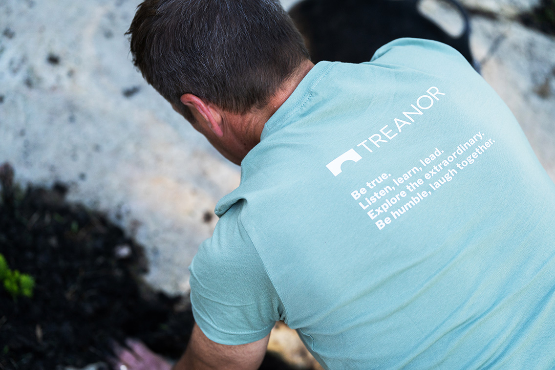 Treanor Topeka architect volunteers at a local park in Kansas.