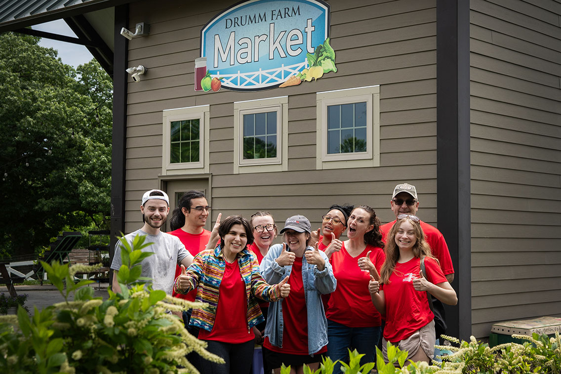 Treanor staff volunteering at their Day of Giving at Drumm Farm Center for Children in Kansas City, Missouri