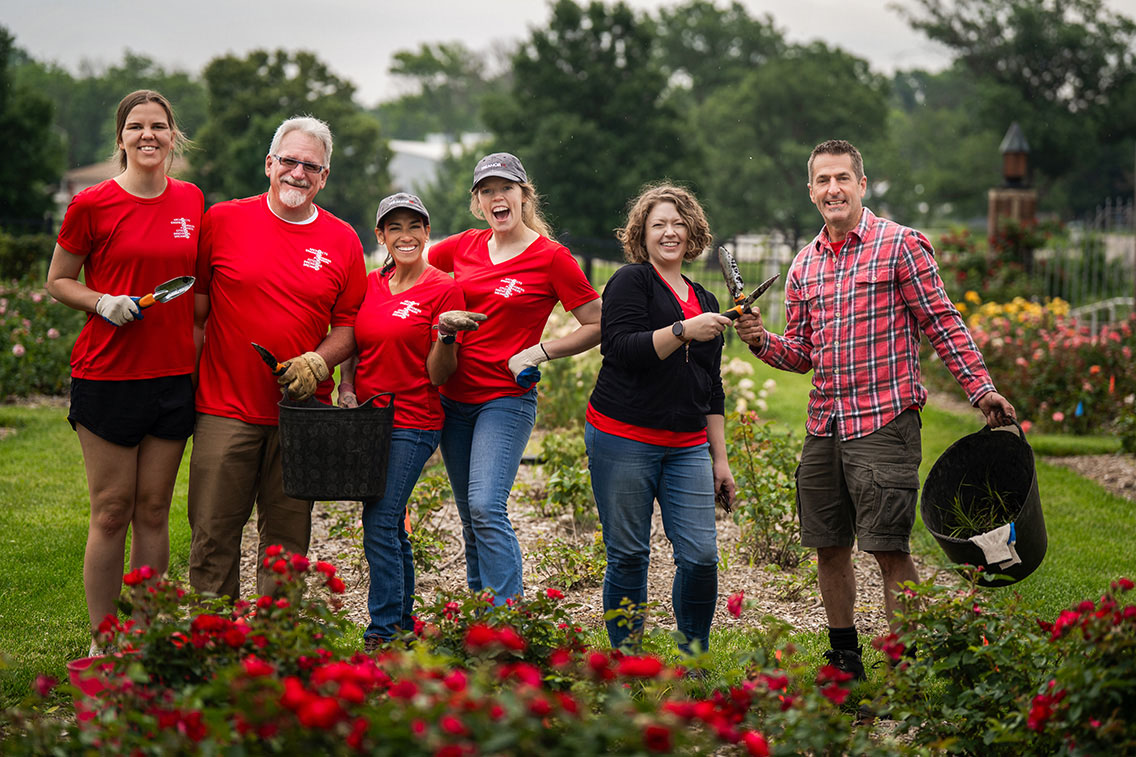 Treanor staff volunteering at their Day of Giving at Shawnee Parks & Recreation Department in Topeka, Kansas