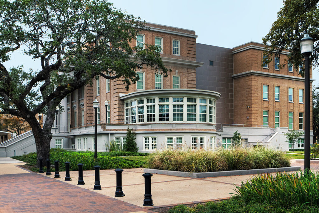 Rehabilitated YMCA Building at Texas A&M with historic façade and modern addition