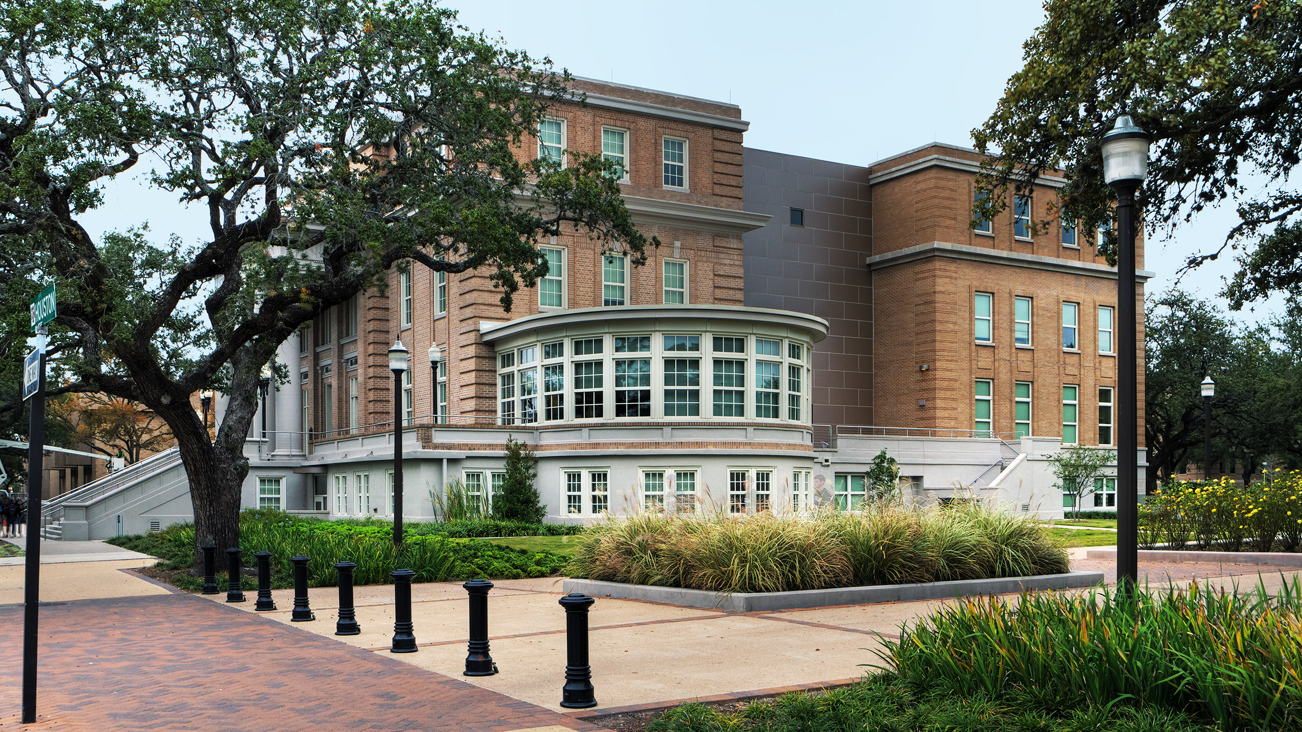 Rehabilitated YMCA Building at Texas A&M with historic façade and modern addition