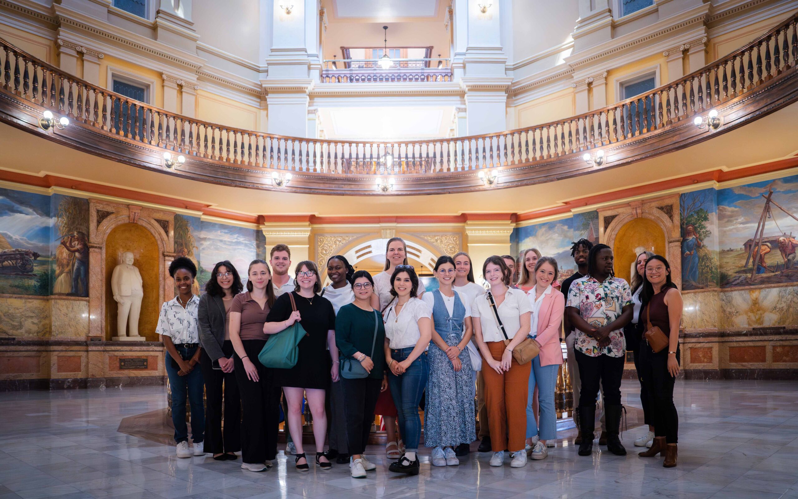 Treanor interns gather for professional development at the Kansas Statehouse.