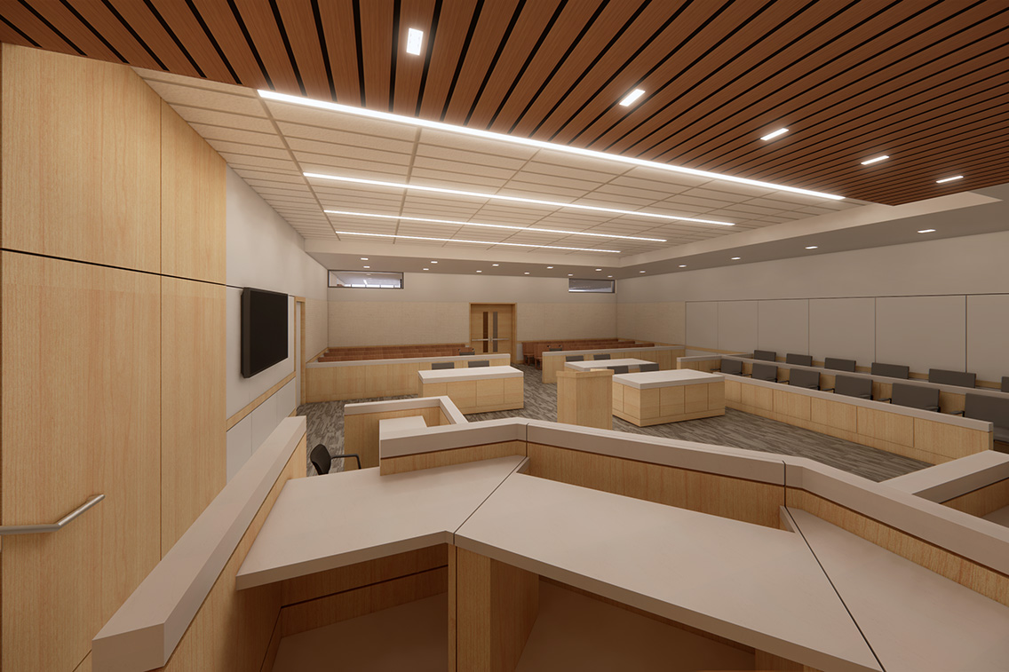 Interior view of the Douglas County Law Enforcement Center Renovation project, designed by Treanor