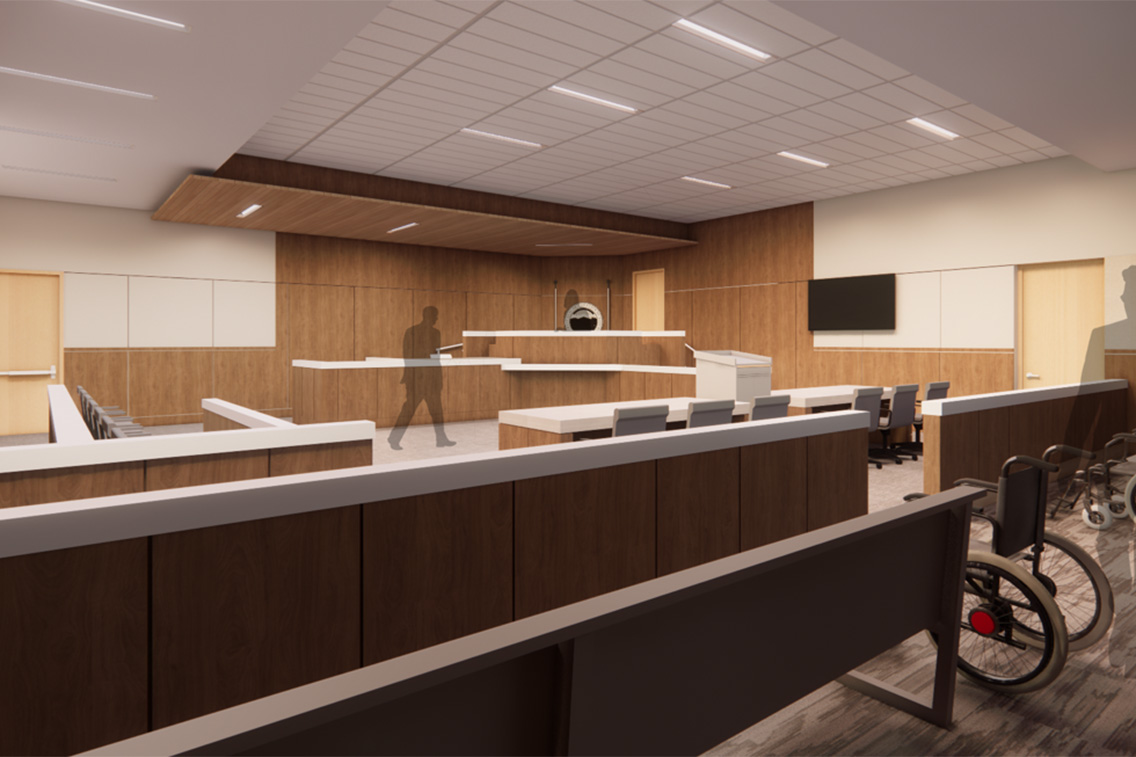 Interior view of the Douglas County Law Enforcement Center Renovation project, designed by Treanor