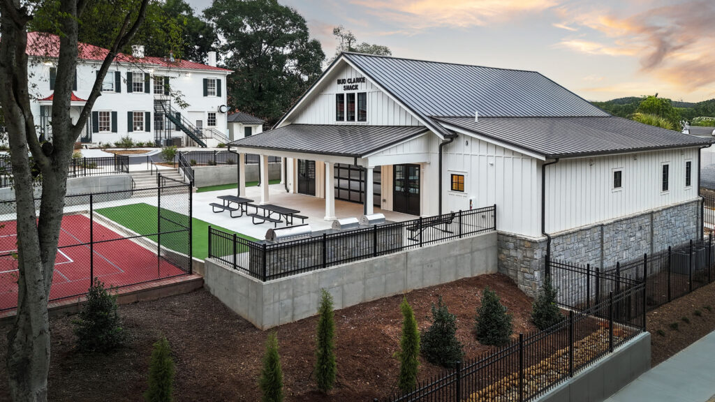 Exterior view of the Bud Clarke Shack at the Sigma Alpha Epsilon Fraternity at the University of Georgia