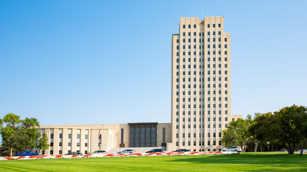 Exterior of the North Dakota State Capitol Building, which Treanor provided rehabilitation services for.